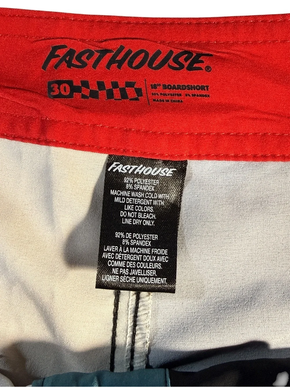 Fasthouse Colorblock After Hours‎ Board Shorts Size 30 18” Swim Beach Checkered